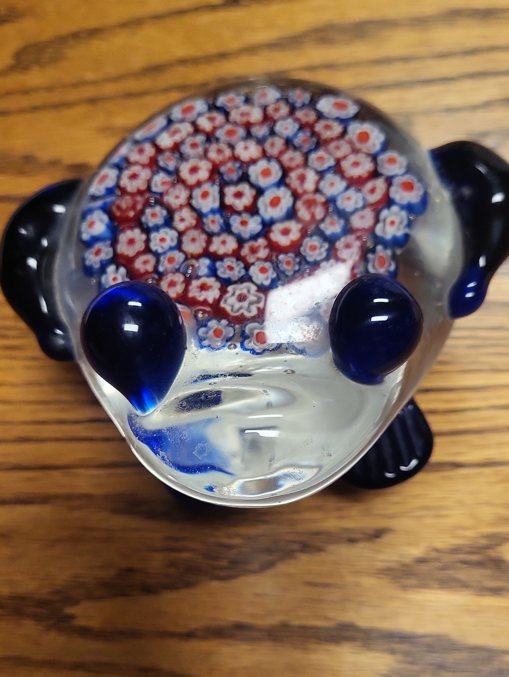 Murano Glass Frog Vintage Vibrant Heavy Paperweighr